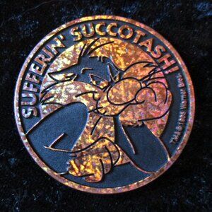 Vintage 1995 World Pog Fed. Warner Bros. Sufferin' Succotash Sylvester Slammer